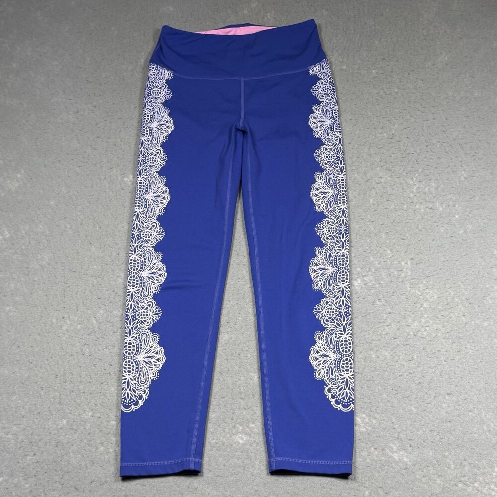 Lilly Pulitzer Leggings Small Corsica Out Of The Blue Weekender Midi High Rise